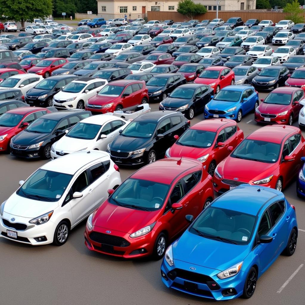 New Cars for Sale at a Dealership Lot