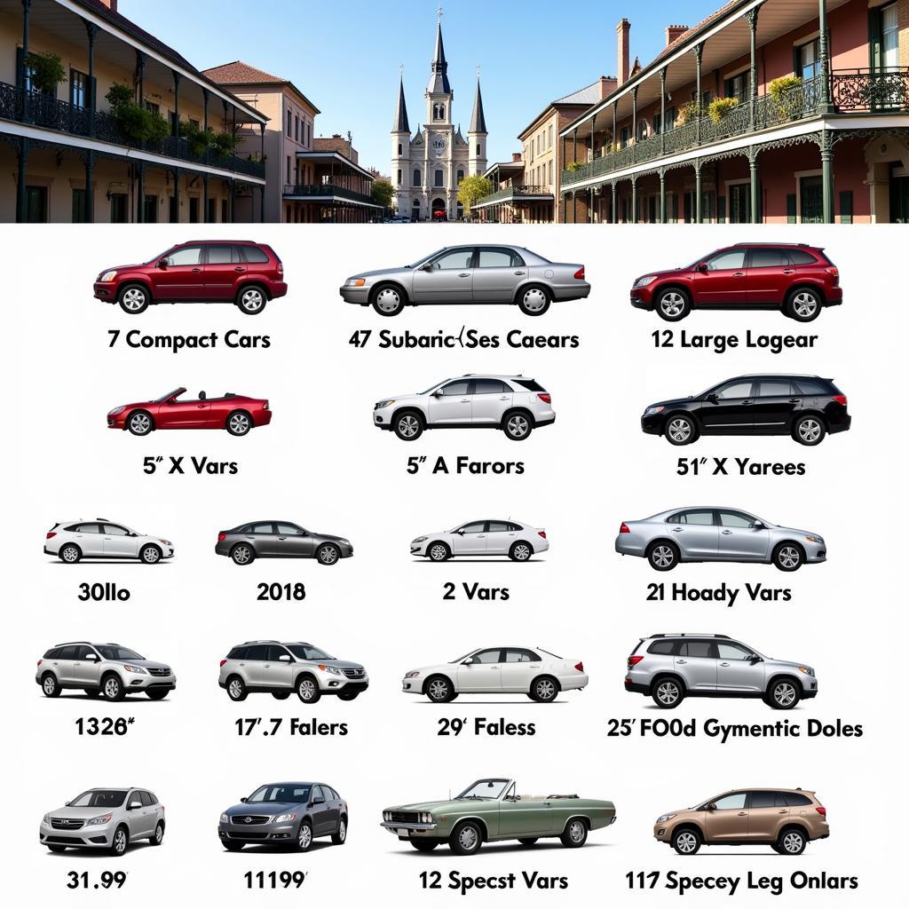 Various car rental options available in New Orleans