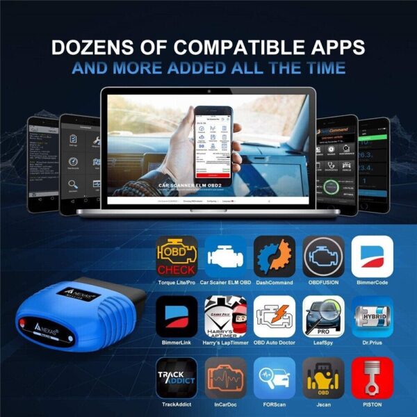 NEXAS NexLink Bluetooth 5.0 OBD2 EOBD Diagnostic Tool Scanner for iOS Android - Image 3