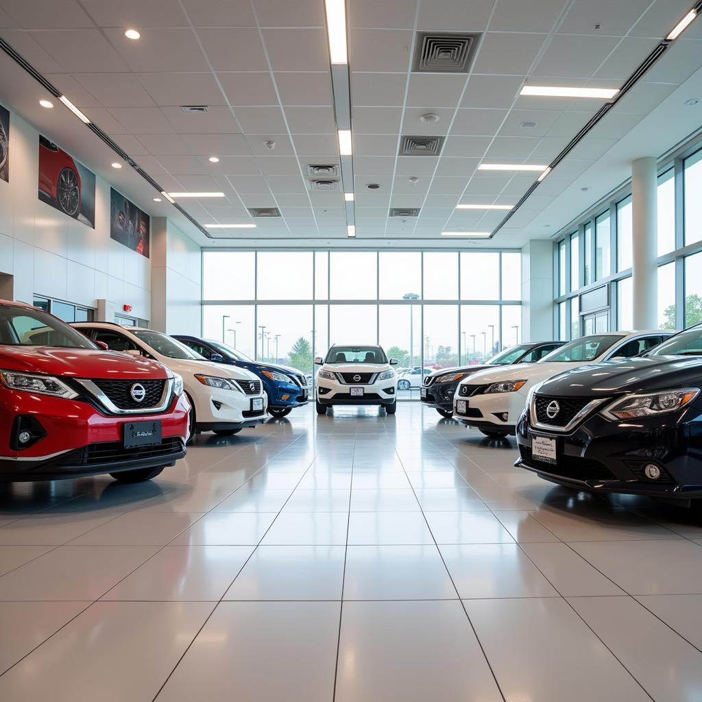 Modern Nissan Dealership Showroom in Houston