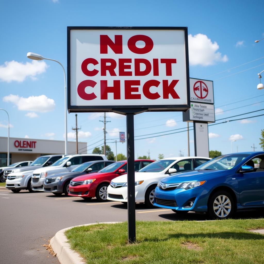 No Credit Check Car Dealership Sign