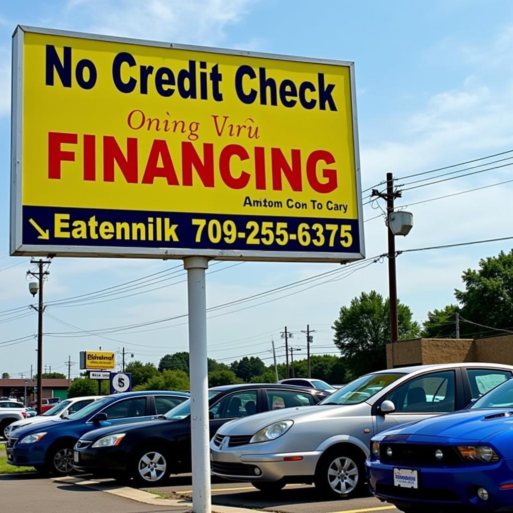 No Credit Check Car Lot Signage