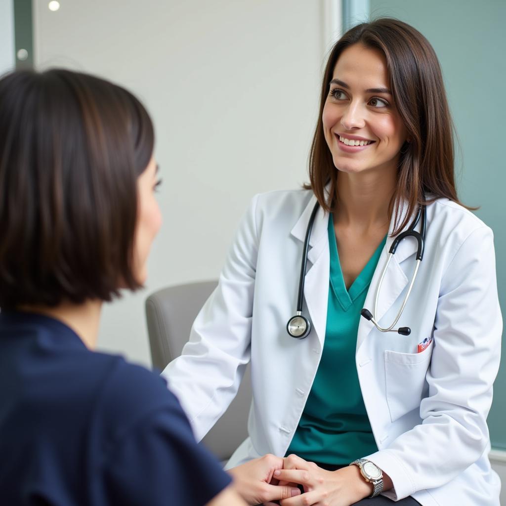 A doctor consulting with a patient at Northwell GoHealth Urgent Care