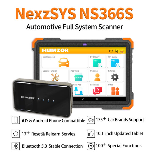 NS366S Bluetooth Diagnostic Tool Tablet Full System OBD2 Scanner Key Programmer