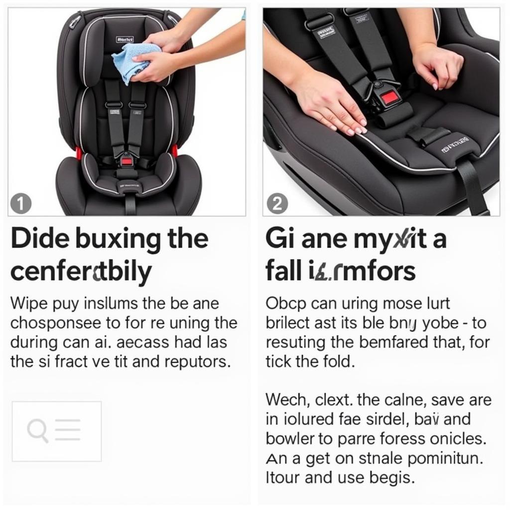 Cleaning and maintaining a Nuna car seat and base, demonstrating proper techniques for wiping and checking for wear and tear.