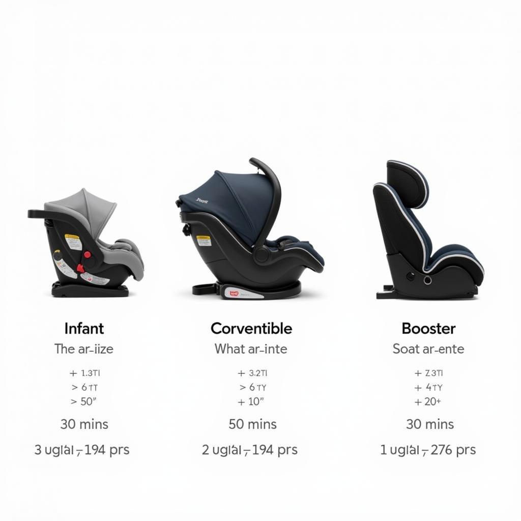 Comparison of Nuna infant, convertible, and booster car seats, highlighting key features and differences.