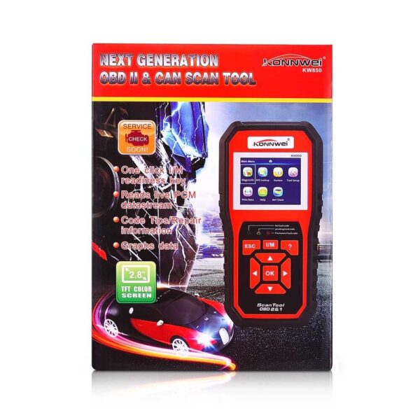 OBD2 Automotive Code Scanner Car Diagnostic Tool Multilingual KONNWEI KW850 - Image 4