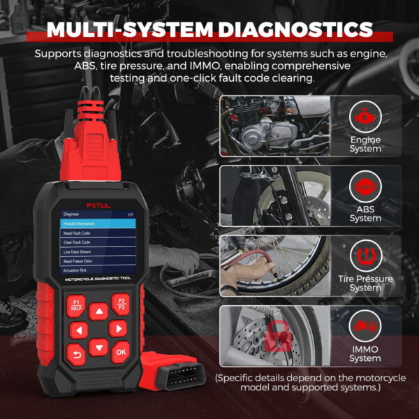 OBD2 Motorcycle Code Reader Diagnose Scanner ABS IMMO TPMS ECU Reset for Ducati - Image 3