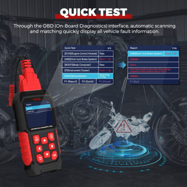 OBD2 Motorcycle Code Reader Diagnose Scanner ABS IMMO TPMS ECU Reset for Ducati - Image 6