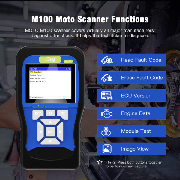 OBD2 Motorcycle Diagnostic Scanner Code Reader For SUZUKI YAMAHA KAWASAKI Etc. - Image 3