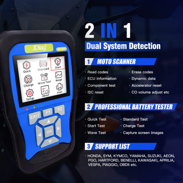 OBD2 Motorcycle Diagnostic Scanner Code Reader For SUZUKI YAMAHA KAWASAKI Etc. - Image 5