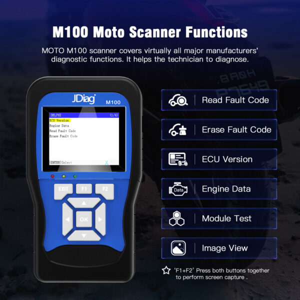 OBD2 Motorcycle Scanner Diagnostic Code Reader M100 For Honda Kawasaki Honda - Image 4