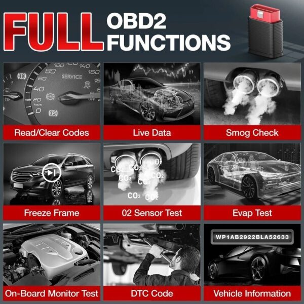 OBD2 Scanner ALL System Car Diagnostic Tools 15 Resets Code Reader Free Update - Image 2