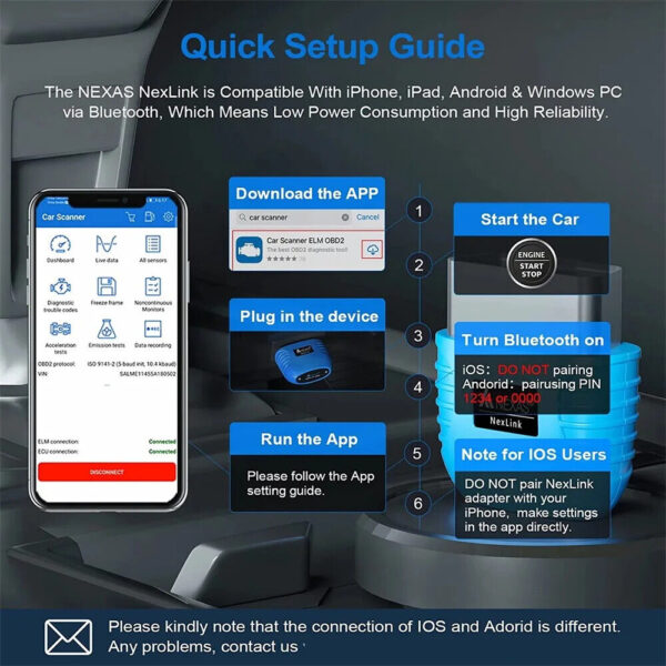 Obd2 Scanner Auto Diagnosis Tools Scan Tool Code Reader for Ios Android Windows - Image 4