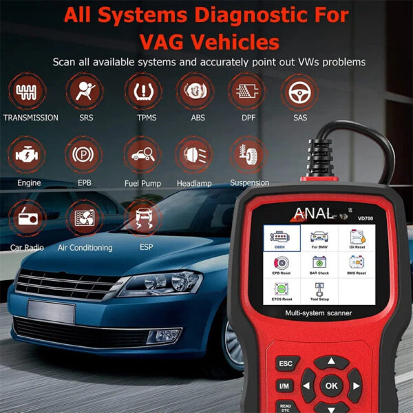 OBD2 Scanner Car Code Reader Full System Diagnostic Scan Tool EPB ABS D.P.F TPMS - Image 2