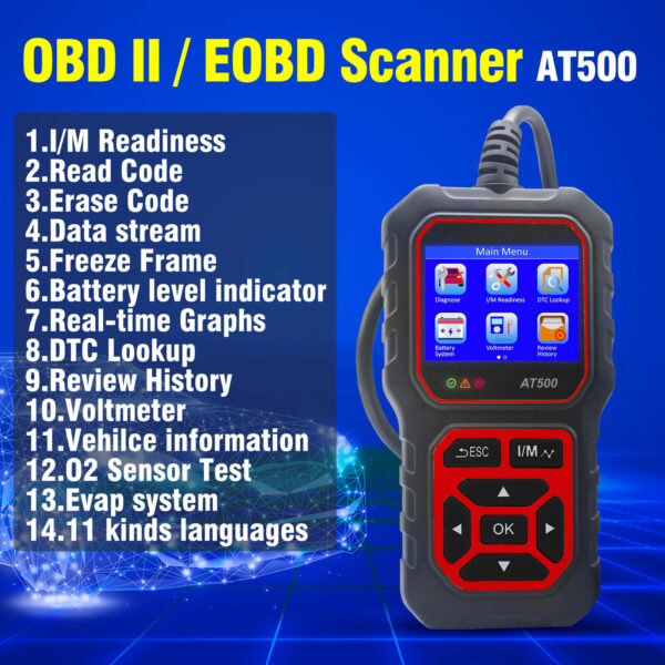 OBD2 Scanner Code Reader Diagnostic Tools Read &Display Data For Universal Cars - Image 2