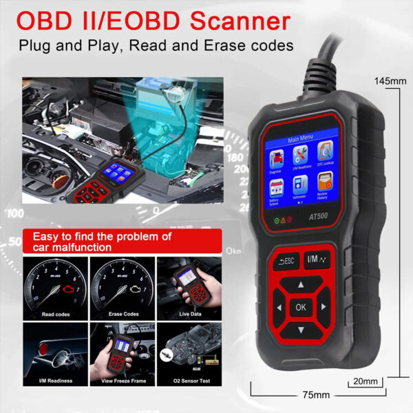 OBD2 Scanner Code Reader Diagnostic Tools Read &Display Data For Universal Cars - Image 3