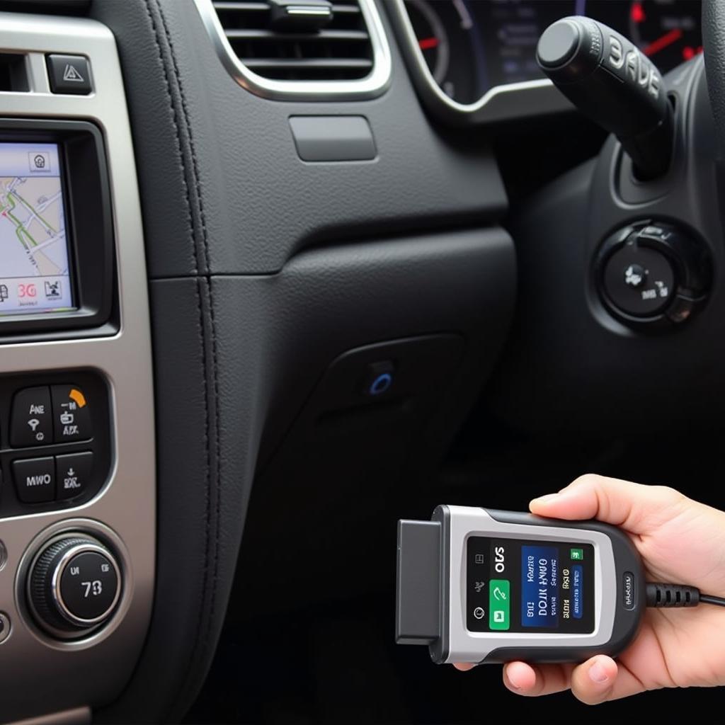 OBD2 Scanner Connected to a Car's Diagnostic Port