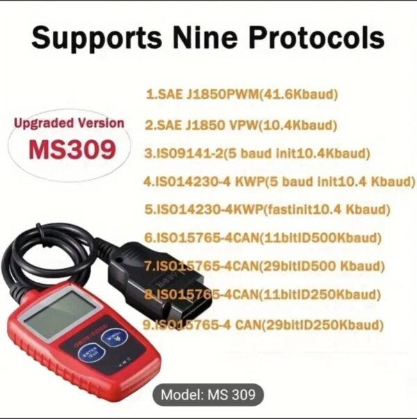 OBD2 Scanner MS309 Universal Car Engine Fault Code Reader, Diagnostic Scan Tool - Image 4