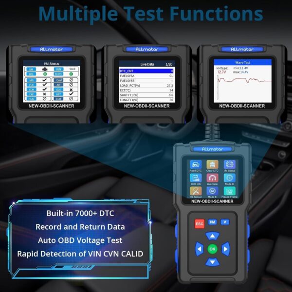 OBD2 Scanner OBDII Car Diagnostic Scanner 2.4'' Color Screen Supports 9 Protocol - Image 4