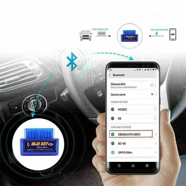 OBDII ELM 327 Car Bluetooth OBD2 Scanner Code Reader Automotive Diagnostic Tool - Image 3