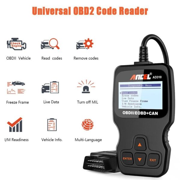 ODB2 Code Reade Scanner Diagnostic Tool Ancel AD310 OBD2 Engine Fault Check Tool - Image 2