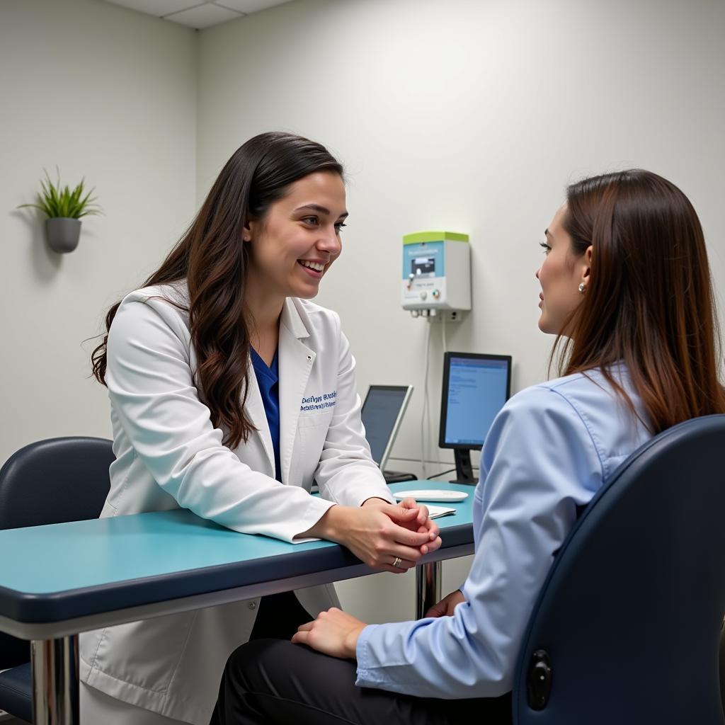 Doctor examining a patient at Optum Urgent Care