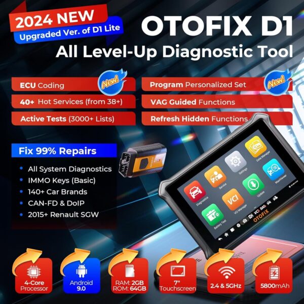 OTOFIX D1 Auto Bidirectional OBD2 Scanner Full System Diagnostic Tool Key Coding - Image 2