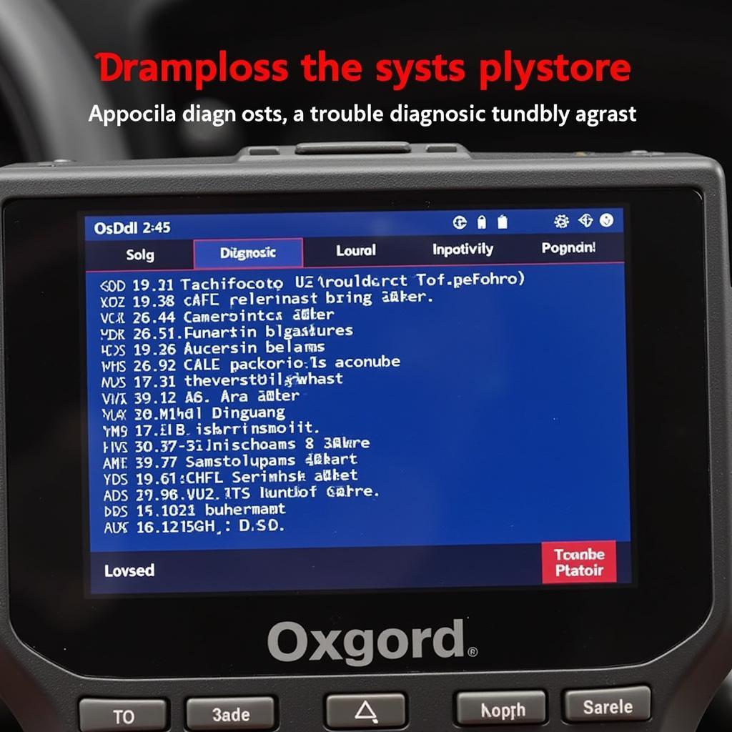 Oxgord OBDII Scan Tool Displaying Diagnostic Trouble Codes