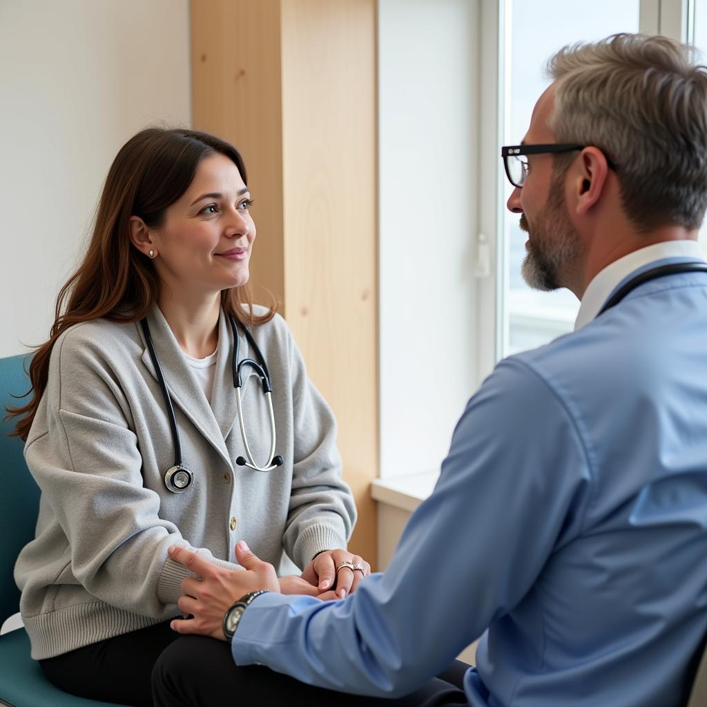 Patient Consulting with a Doctor in Urgent Care