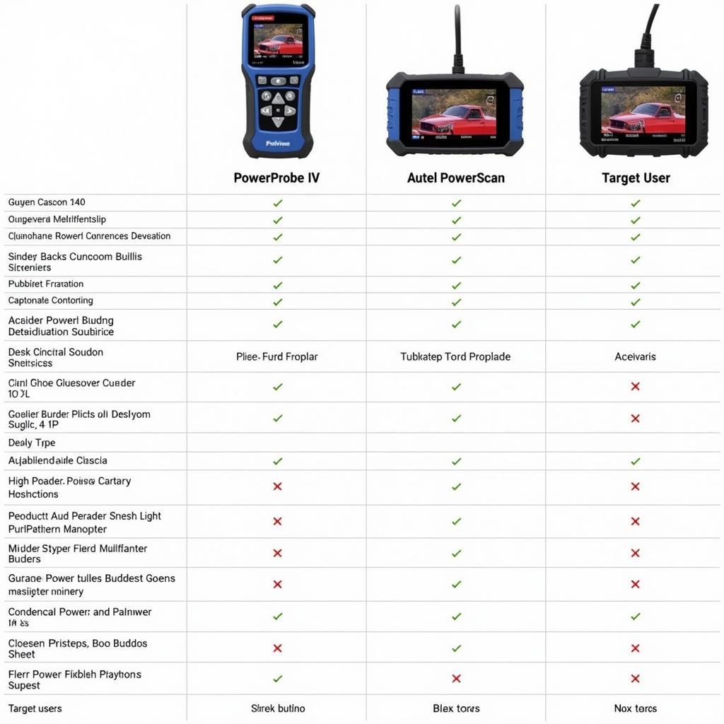 PowerProbe IV vs. Autel PowerScan Comparison Chart