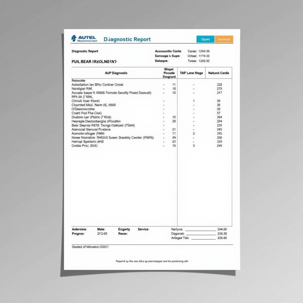 Printed Autel MX808 Diagnostic Report