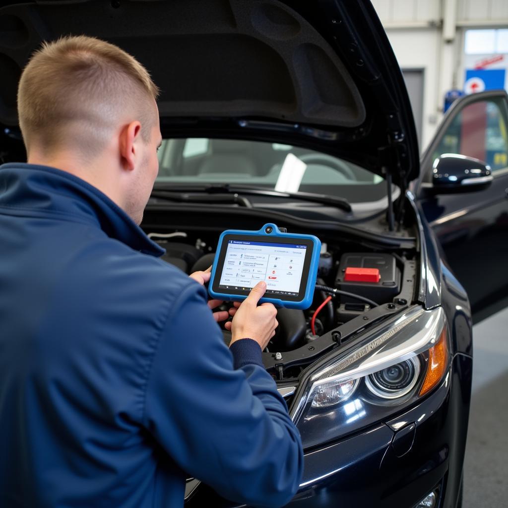 Professional Diagnostic Scanner in Use