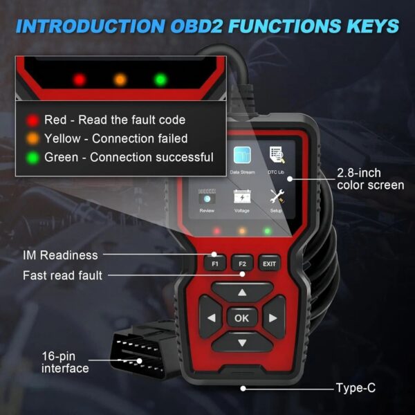 Professional OBD2 Scanner Diagnostic Tool Car Code Reader Engine Check V519 - Image 4