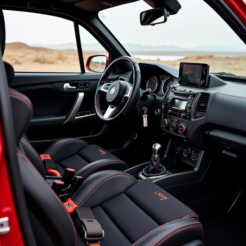 Rally Car Interior with Advanced Technology