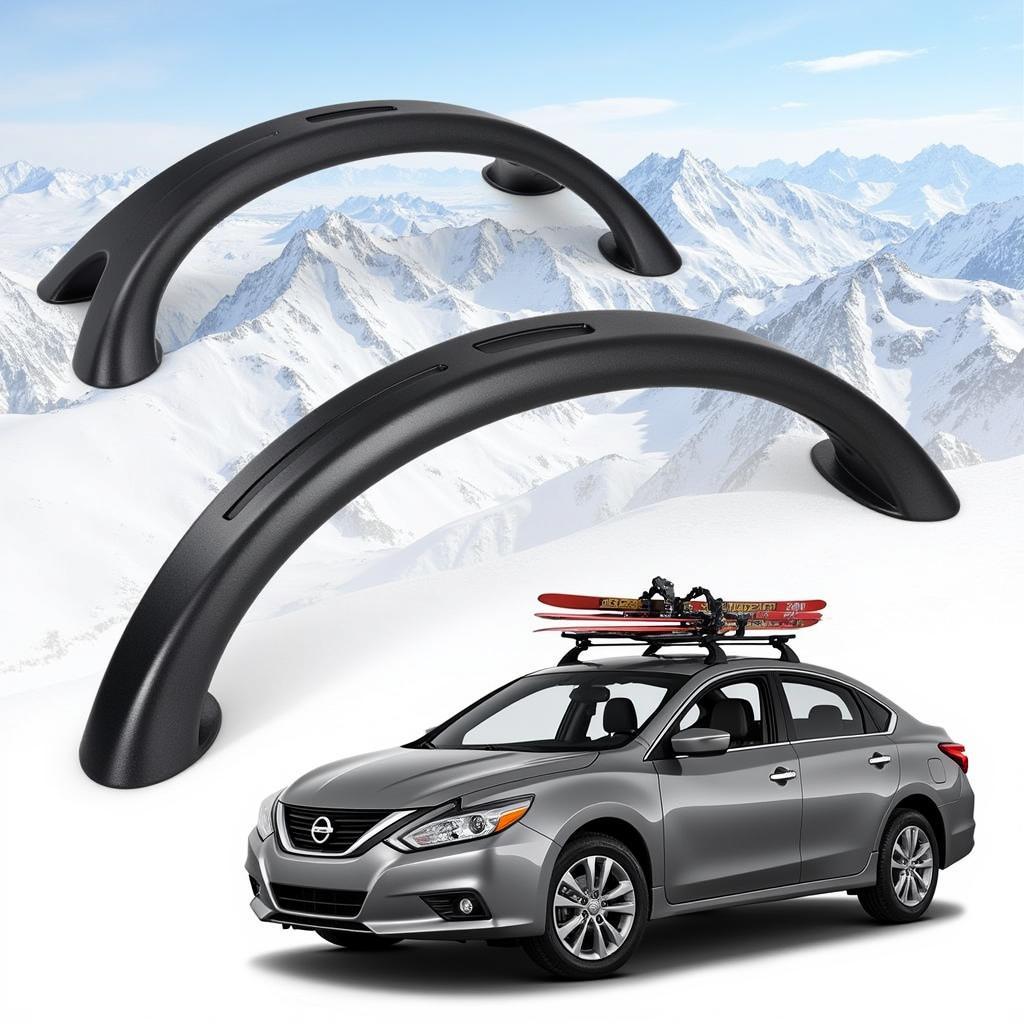 Roof Mounted Ski Rack on a Sedan