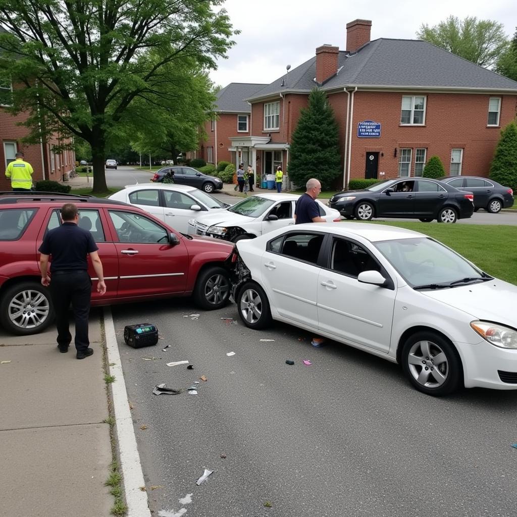 Car Accident Scene Near Sacred Heart University