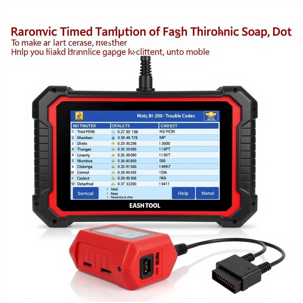 SC204 scan tool displaying DTC codes on screen