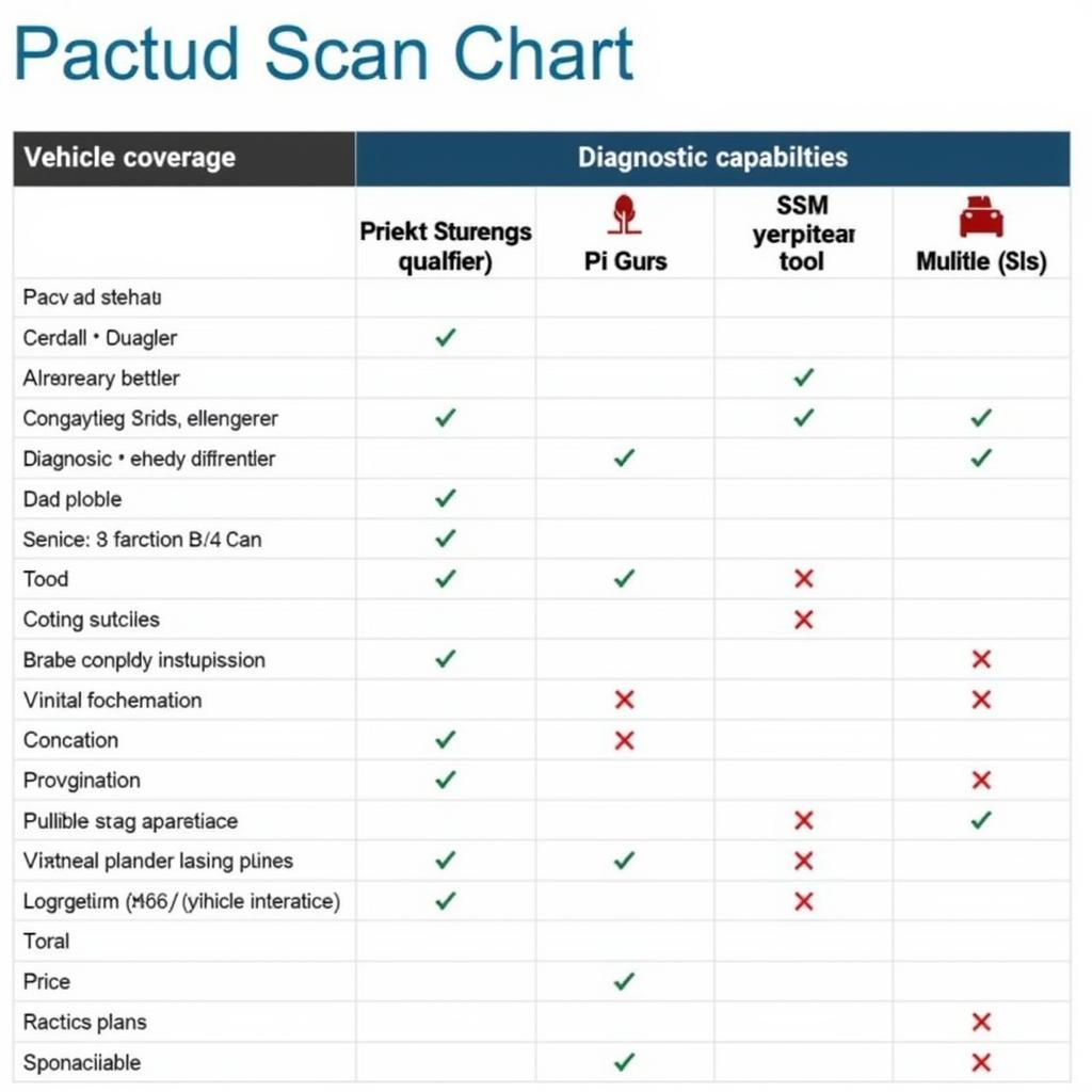 Scan Tool Features Comparison Chart