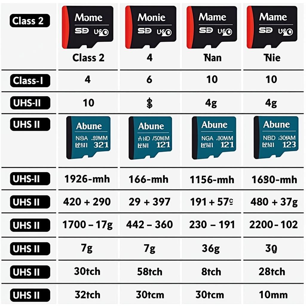 SD Card Speed Class Comparison Chart