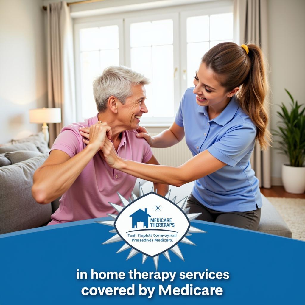 Senior Woman Receiving Physical Therapy at Home