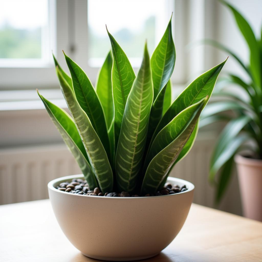 Snake plant in a modern pot