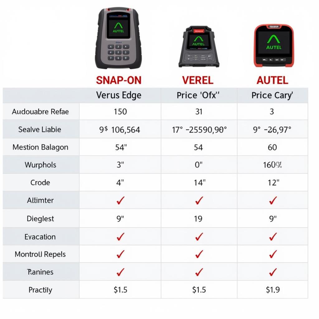 Snap-on Verus Edge and Autel Pricing Comparison