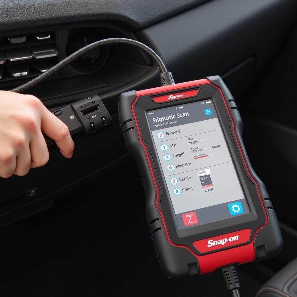 Snap-on Verus Performing Diagnostics on a Car