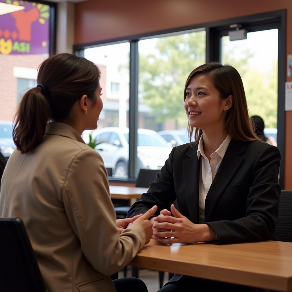 Candidate interviewing for a Taco Bell position