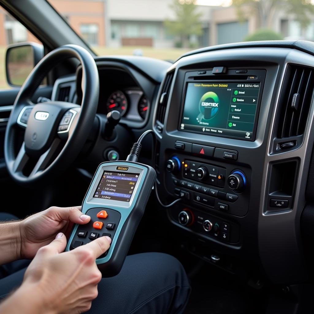 Tech 2 Scan Tool connected to an Isuzu Truck