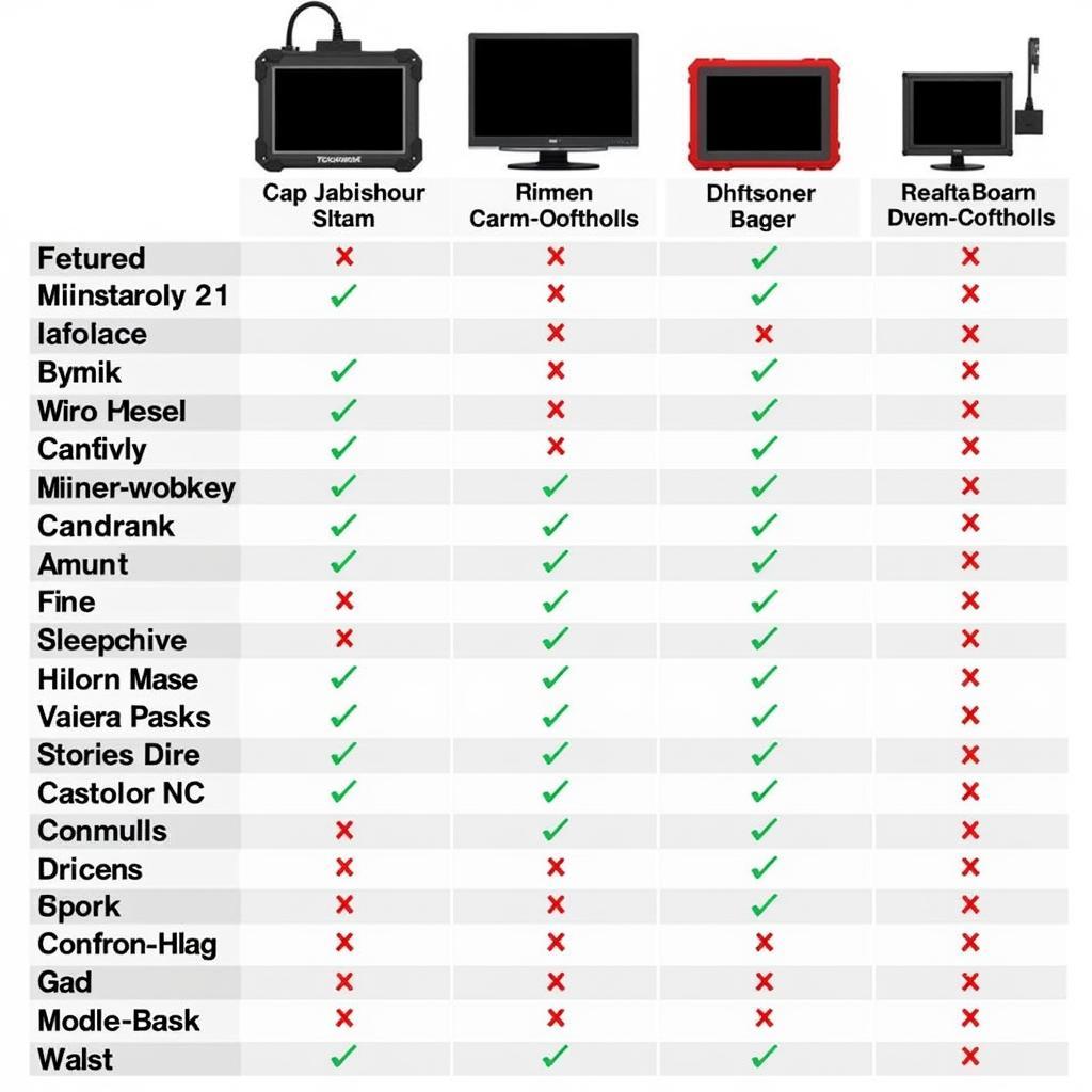 Techmate Scan Tool Models Comparison Chart