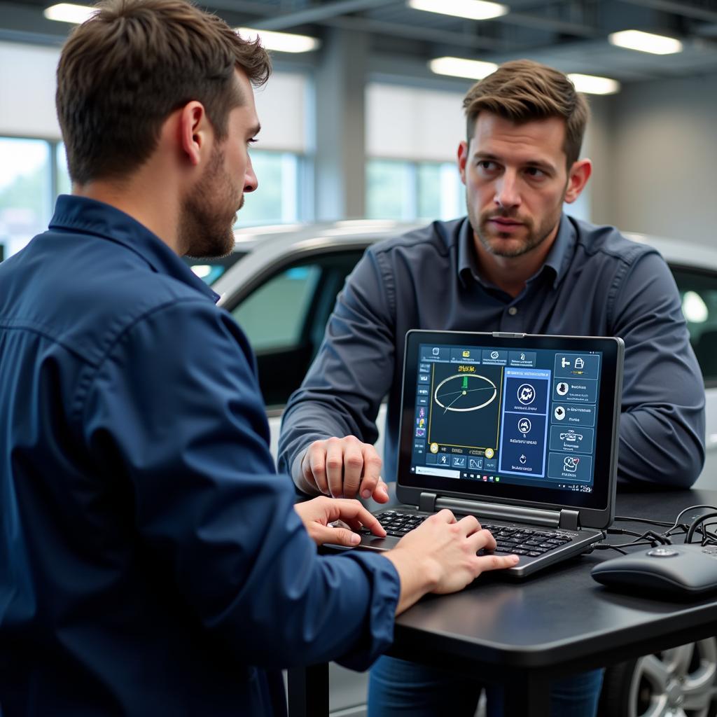 Technician Receiving Training on New Dealer Scanner