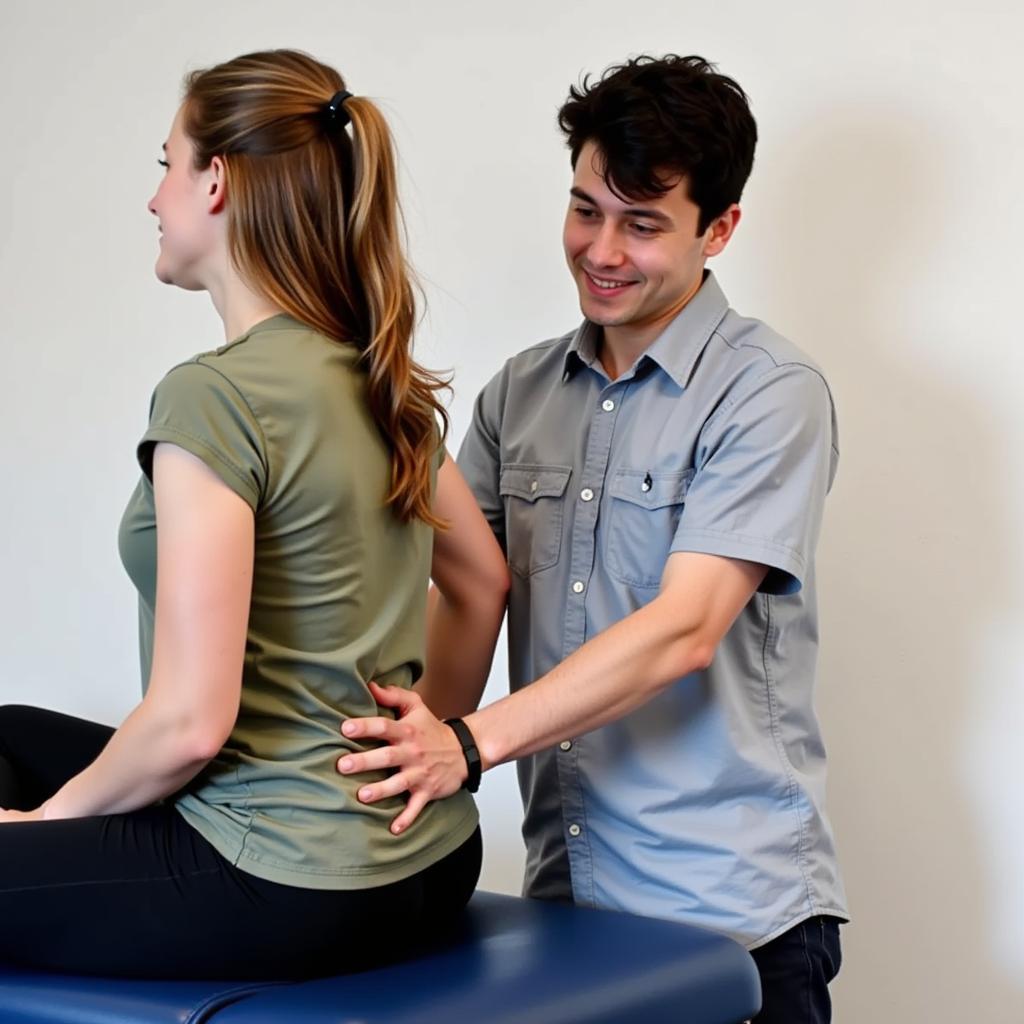 Teen Receiving Chiropractic Adjustment for Posture Correction