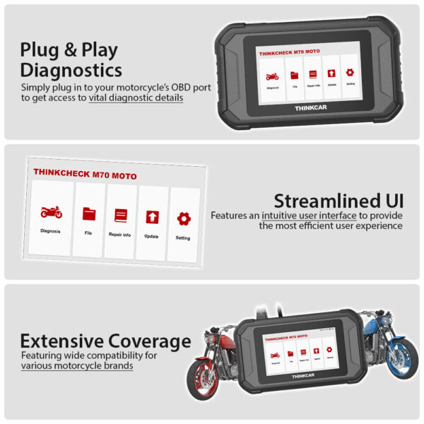 ThinkCheck M70 MOTO Diagnostic Code Scanner Tool for Motorcycles - Image 4